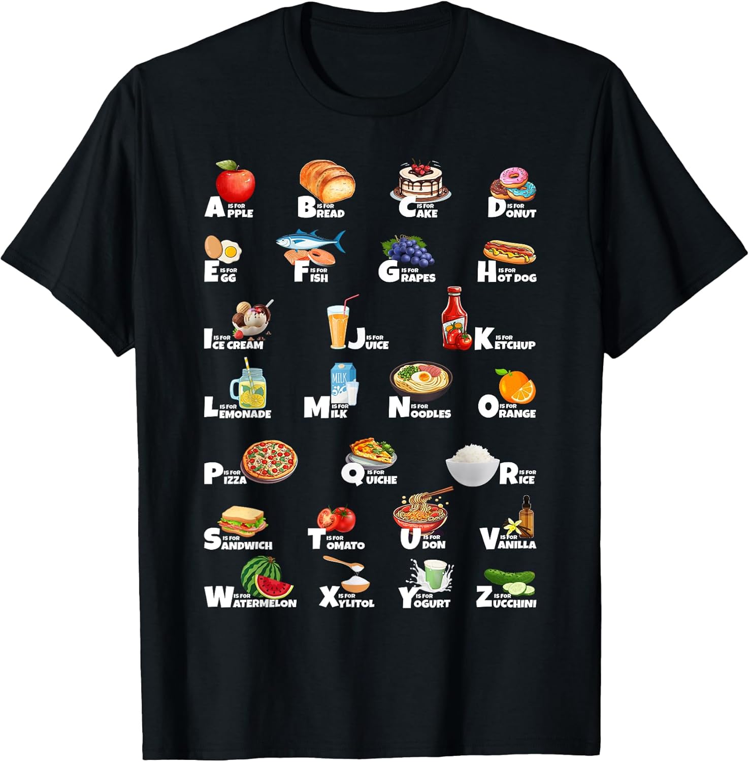 Food Lover Letters Costume A-Z Learning Gift Idea