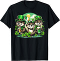 Patrick's Day Shamrock Cute Otters Drinking Beer