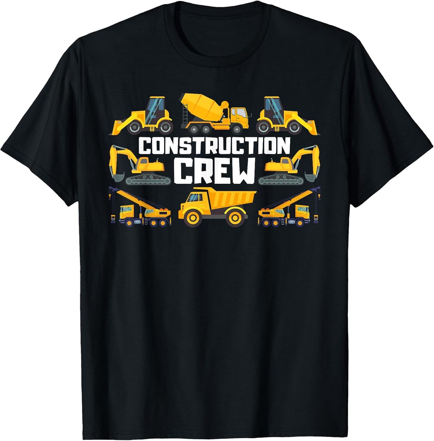 Construction Crew Worker Excavator Kids Boys Girls T-Shirt