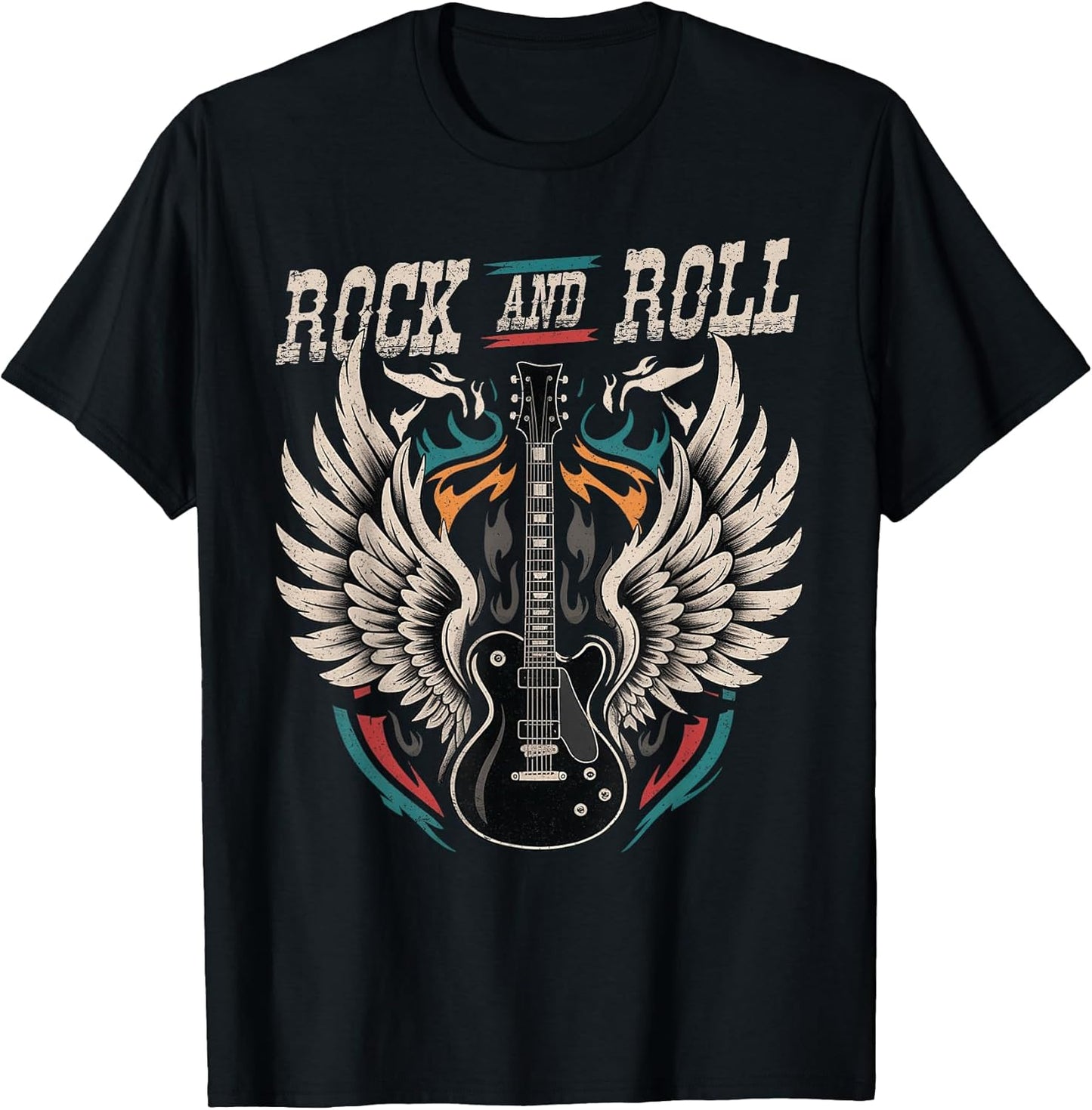 Rock and Roll Guitar Vintage Rock Music Men Women Rock Band T-Shirt