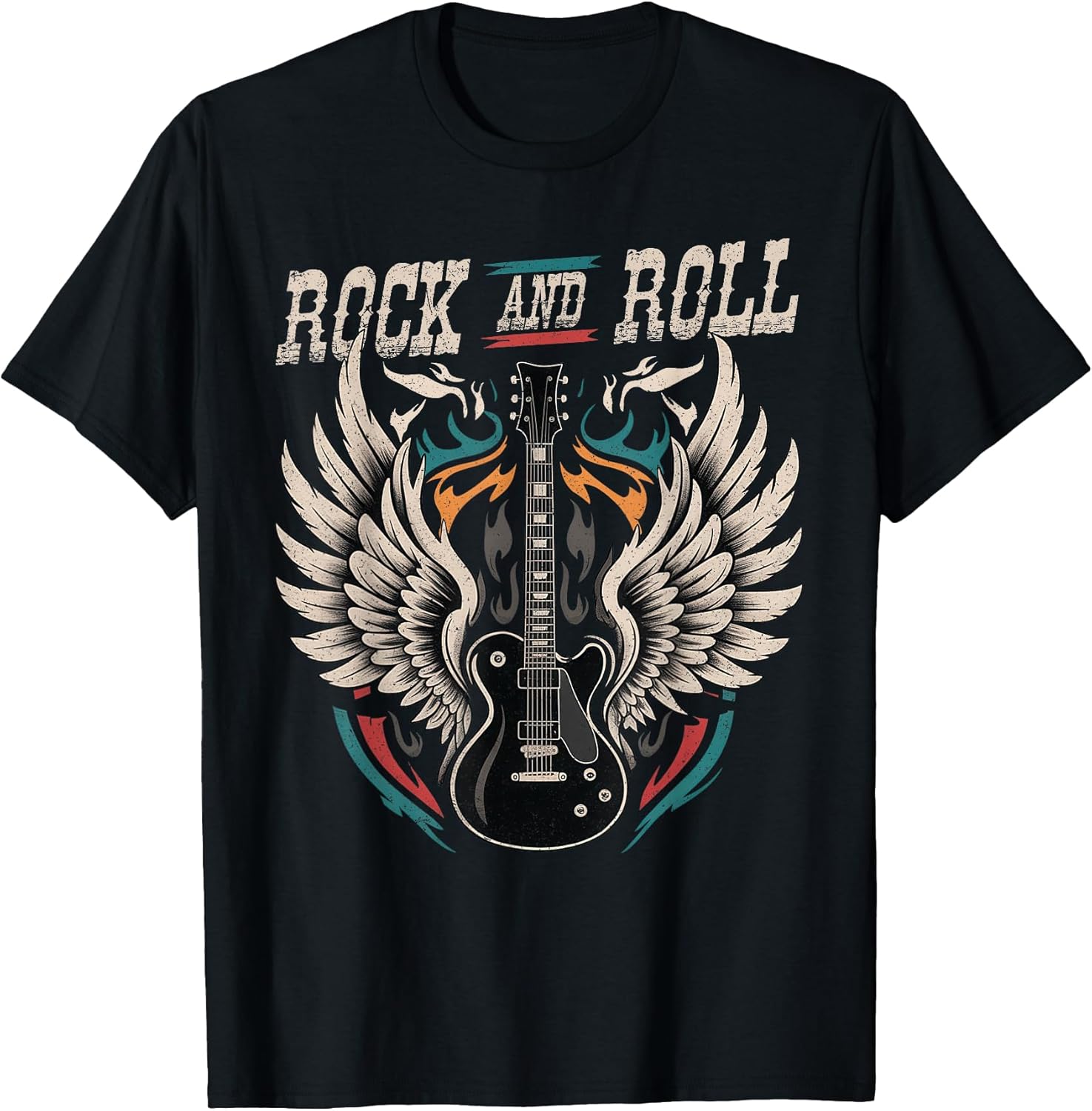 Rock and Roll Guitar Vintage Rock Music Men Women Rock Band T-Shirt