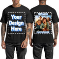 Custom T Shirts for Men Personalized Shirt with Front & Back Print Design Your Own Tee Customized Photo Text Logo Gifts
