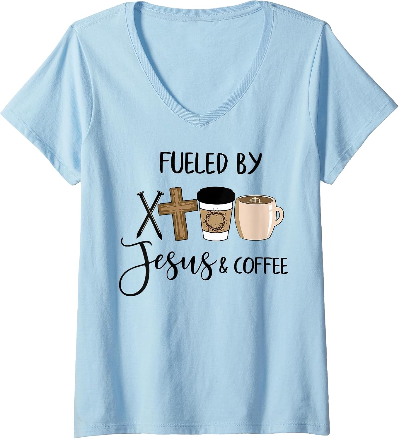 Funny Fueled By Jesus Coffee Tee Shirt