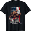 Truck Driver Vintage American Flag Patriotic Tees