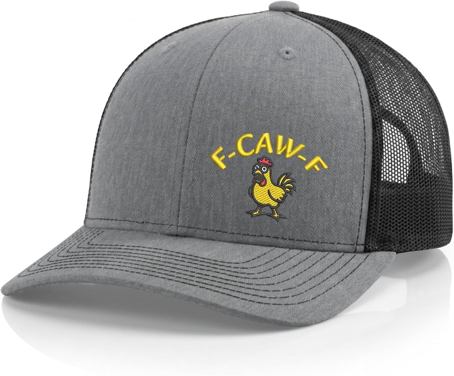 F-CAW-F Embroidered Premium Quality Adjustable Snapback Hat, F Caw F Hat Rooster Breathable Casual Trucker Hat for Men Women