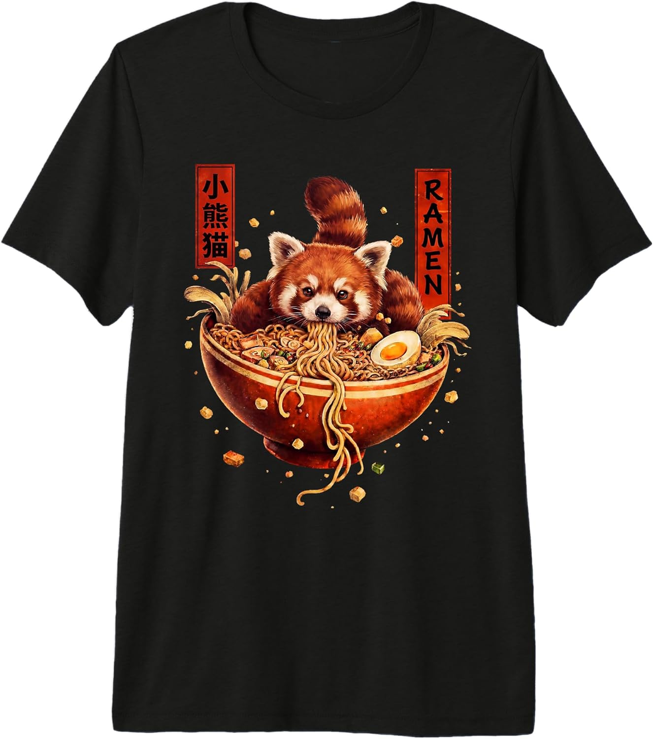Ramen Red Panda Graphic for Men Women Kids
