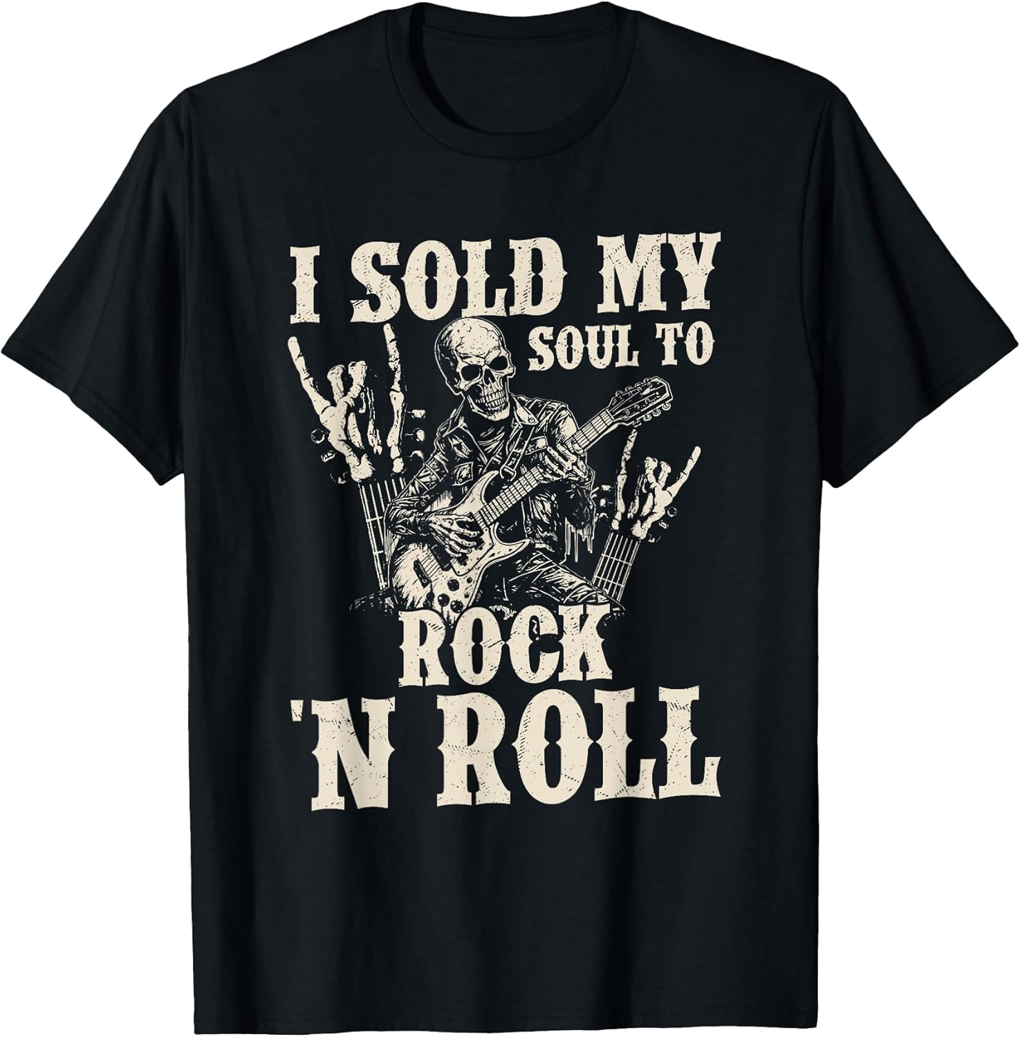 I Sold My Soul to Rock 'n Roll Music Guitar Rock Band T-Shirt
