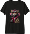 Cat Lover Glam Necklace Graphics Round Glasses