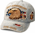 250th Anniversary Hat 1776-2026, Embroidered 250 Years Semiquincentennial Vintage Washed Baseball Cap