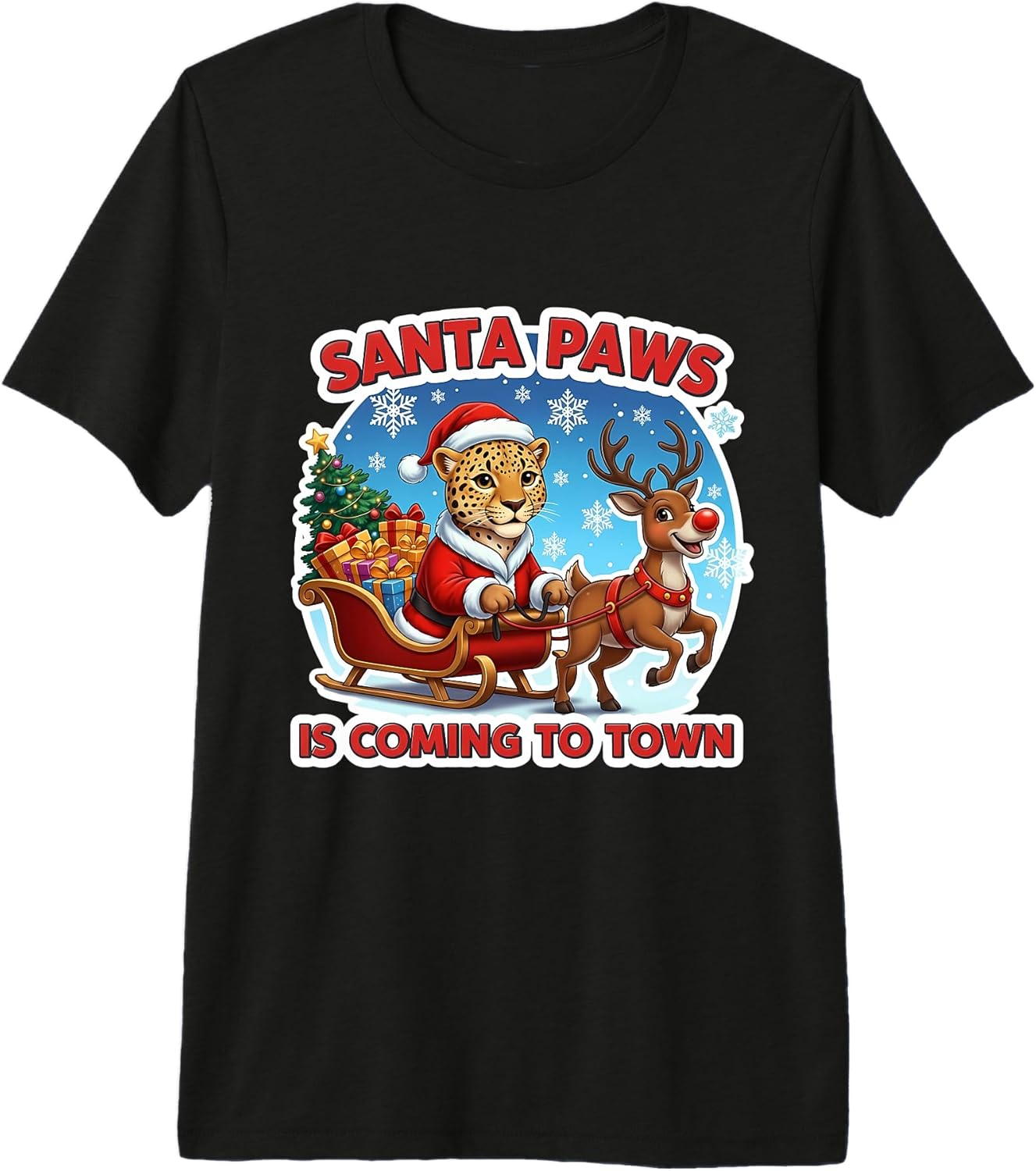 Santa Paws Is Coming Christmas Leopard Merch