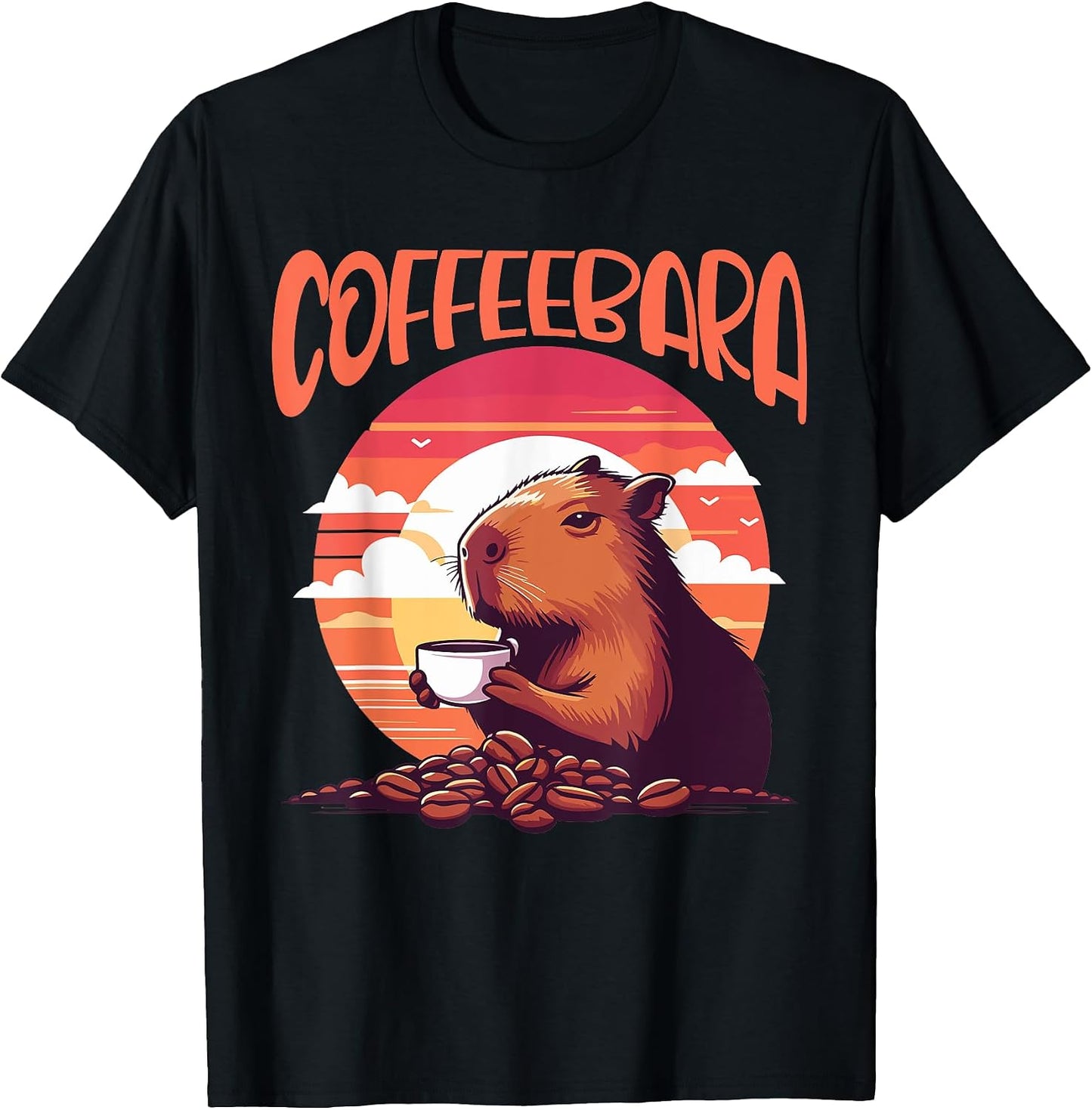 Funny coffeebara capybara and coffee