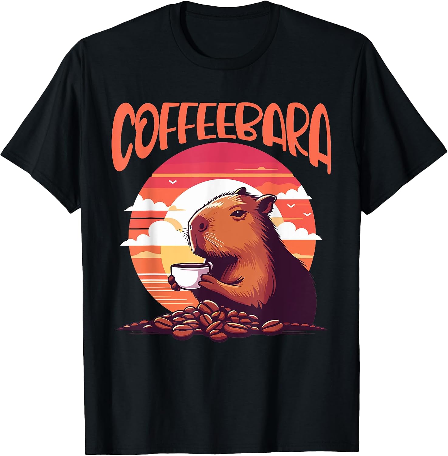 Funny coffeebara capybara and coffee