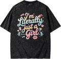 I'm Literally JUST A Girl Women's Gym T-Shirt - Casual Athletic Workout Top - Funny Motivational Fitness Tee