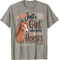 Cute Tee for Girls Horseback Who Love Riding Horse
