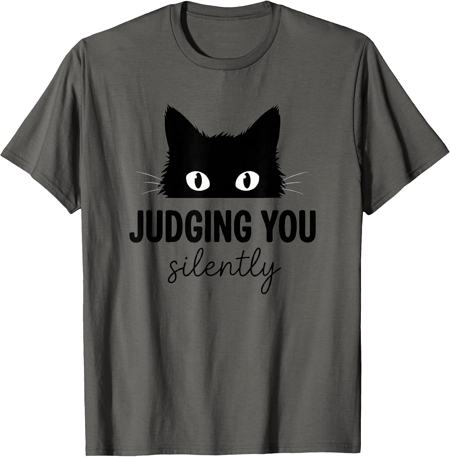 Judging You Silently Funny Black Cat Staring Meme T-Shirt