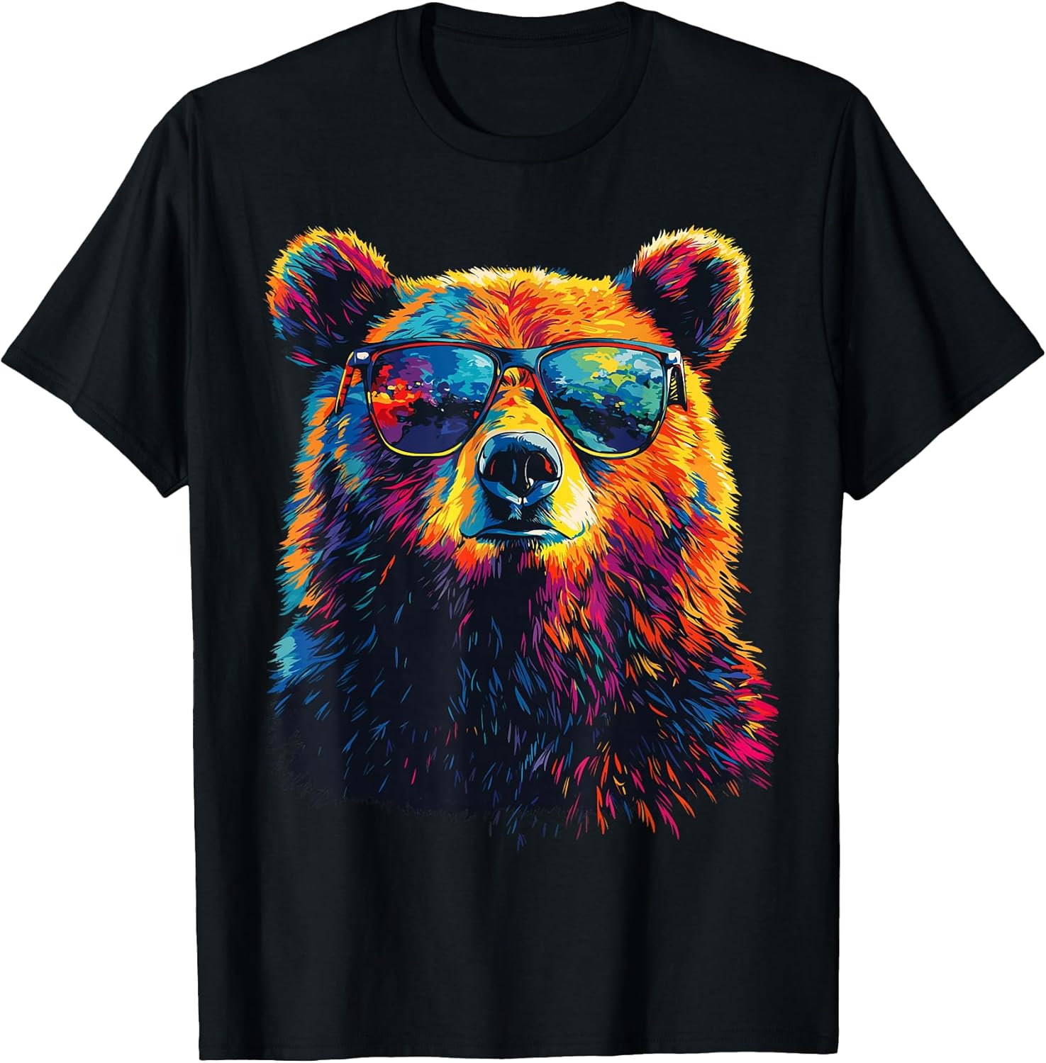 Colorful Forest Illustration Bear Art Nature