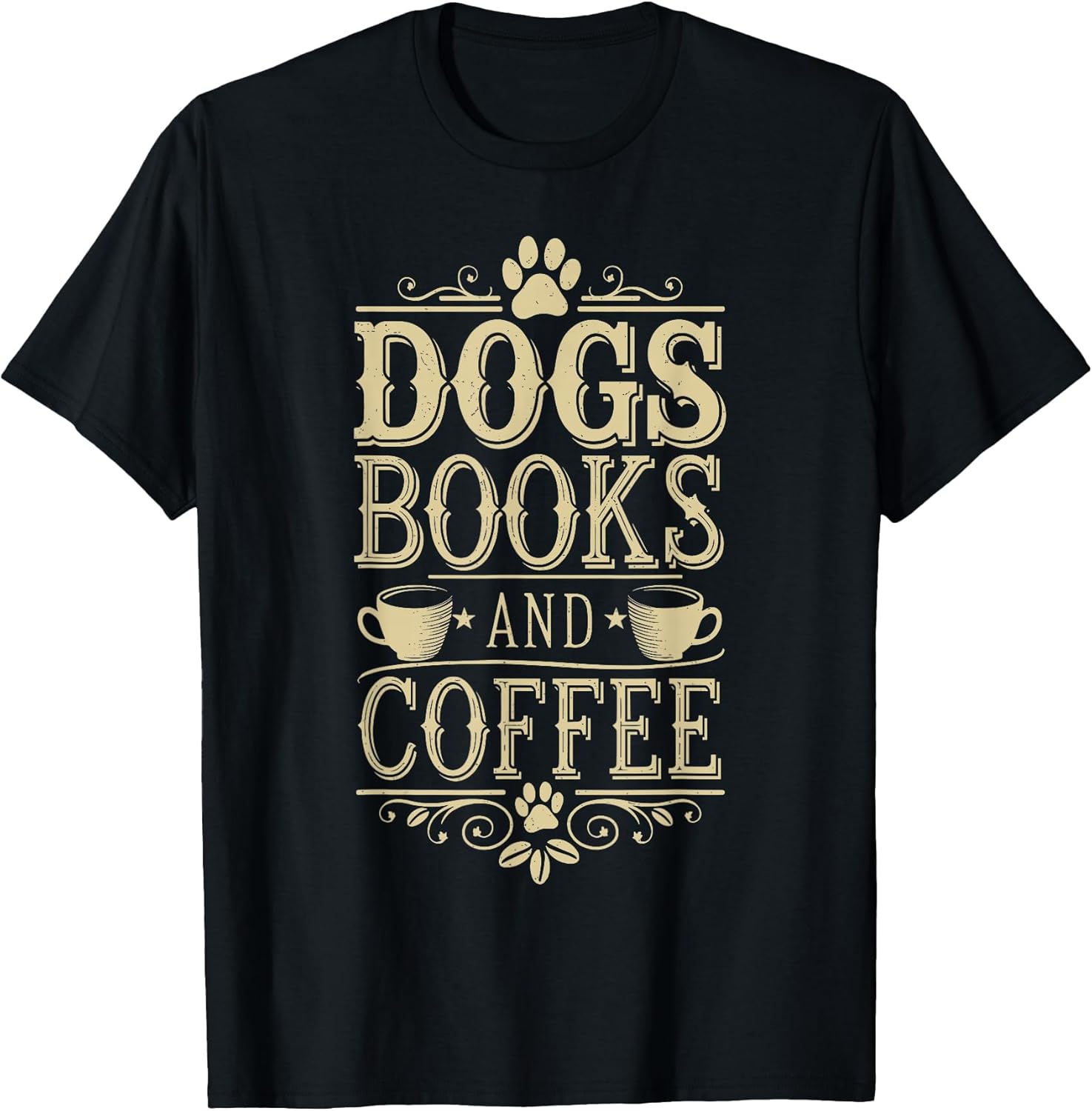 Dogs Books Coffee for Book Lover Shelter JM