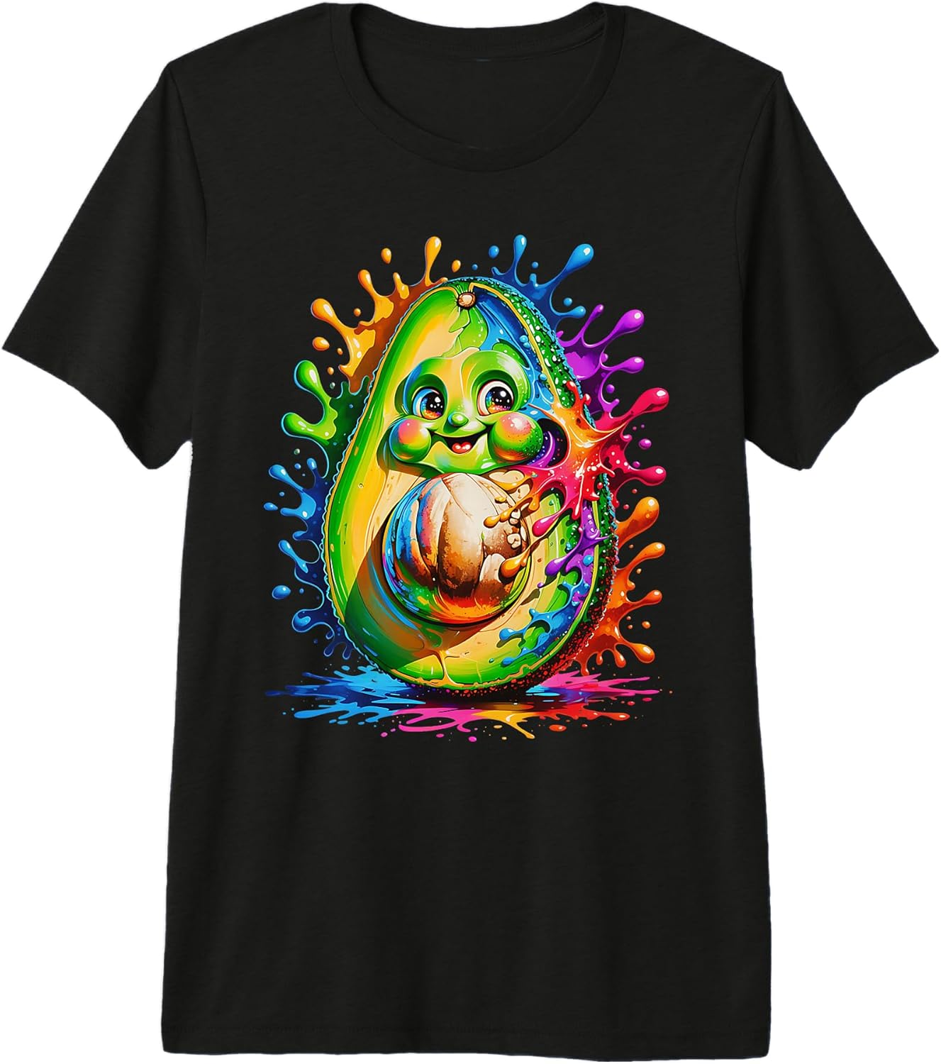 Colorful Avocado Cartoon Rainbow