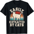 Easily Distracted by Cats Retro Cat Lover Vintage Men Women T-Shirt