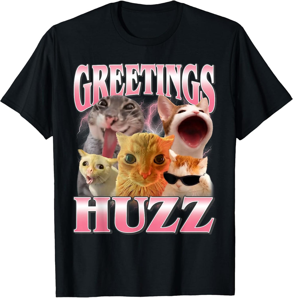 Funny Greetings Huzz Cat Lovers Men Women