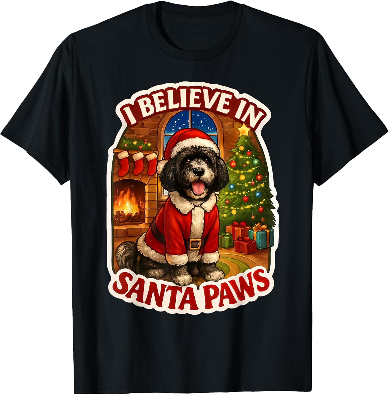 I Believe In Santa Paws Portuguese Water Dog Merch