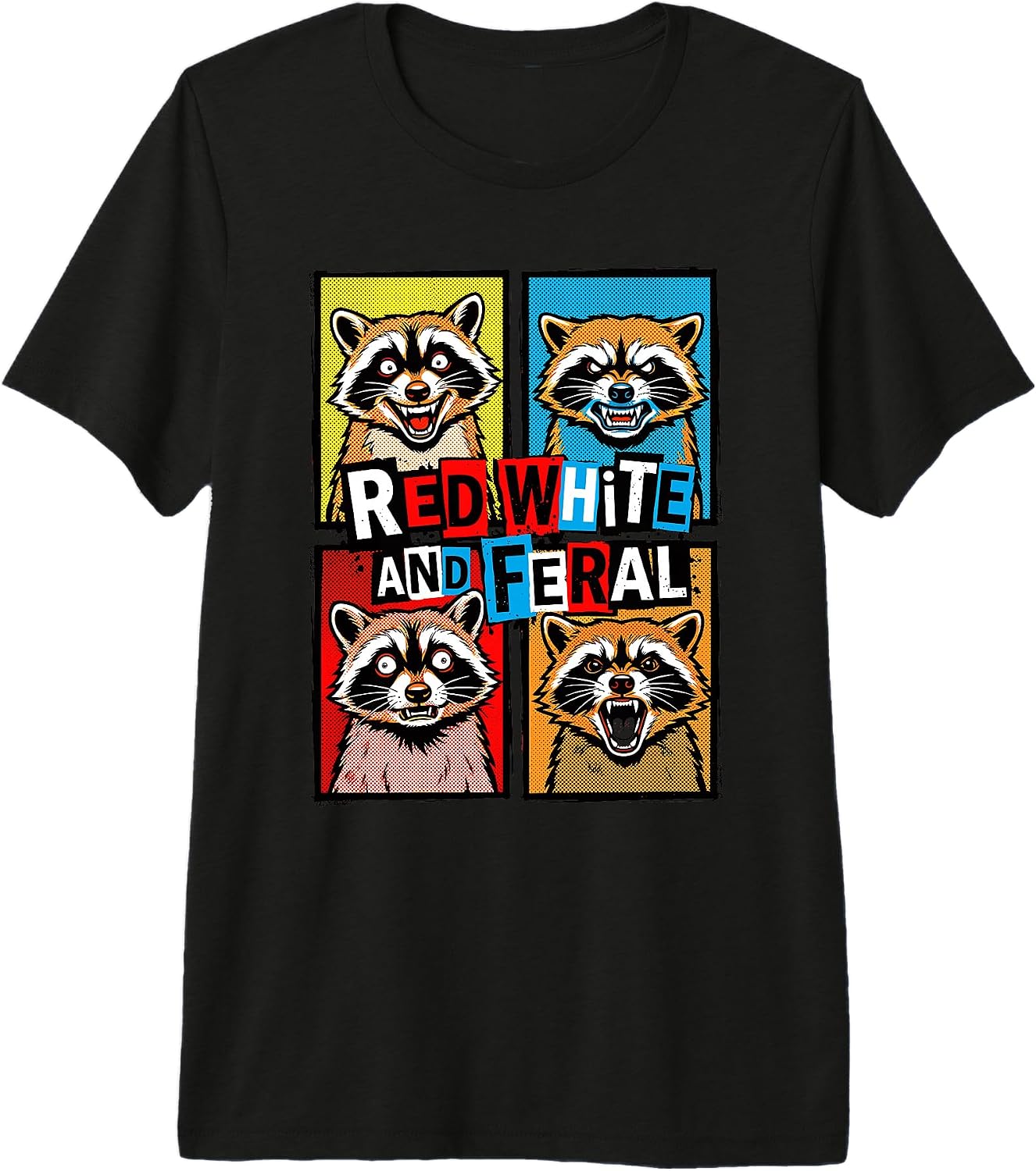 Retro Pop Art Patriotic Trash Panda