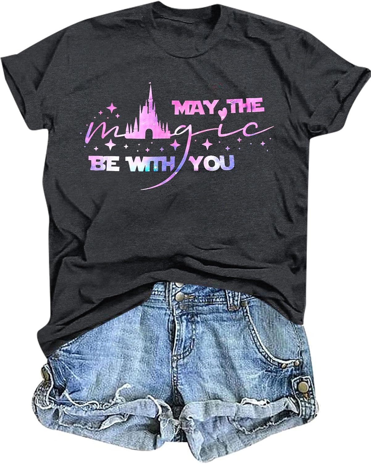 Women Magical Mama Rebel Shirt May The Magic Be with You Tshirt Funny Mom Magic Tee Graphic Short Sleeve Top