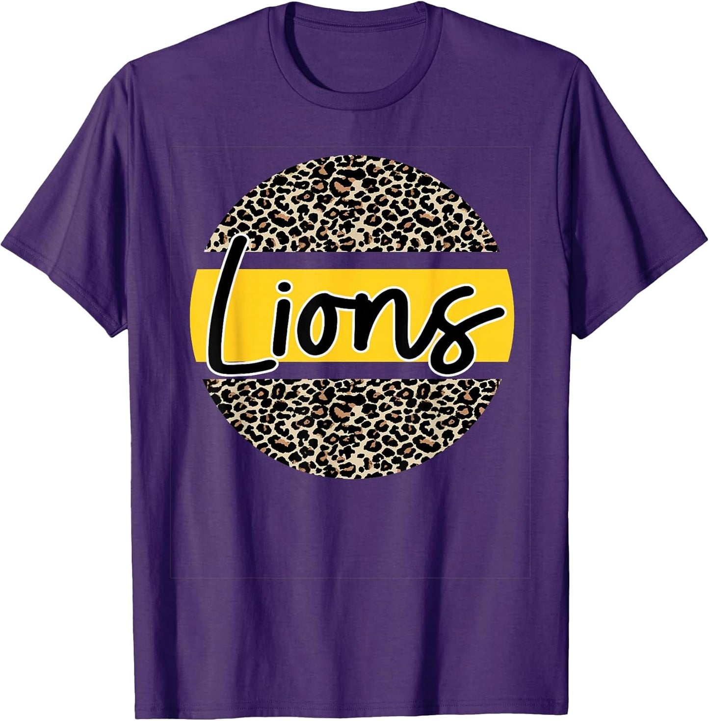 Lions School Spirit Leopard Print Yellow