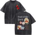 Christian Fruit of The Spirit Shirt for Men Jesus Religious Shirts Oversized Graphic Tees Acid Wash God T-Shirt Tops