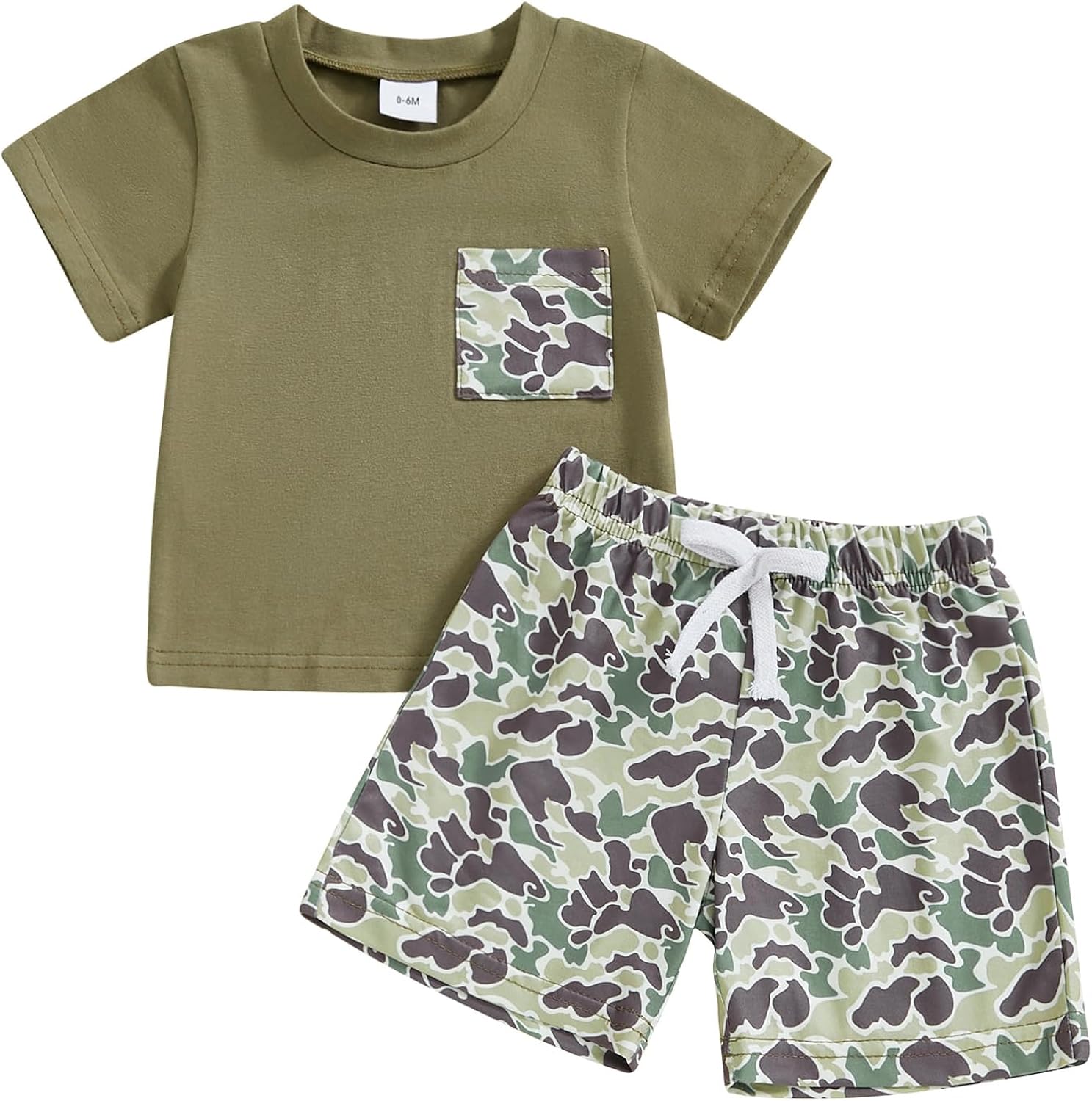 Toddler Baby Boy Summer Clothes Retro Camo Hunting Shirts T-Shirt Camouflage Shorts Set 6 12 18 24 Months 2T 3T 4T