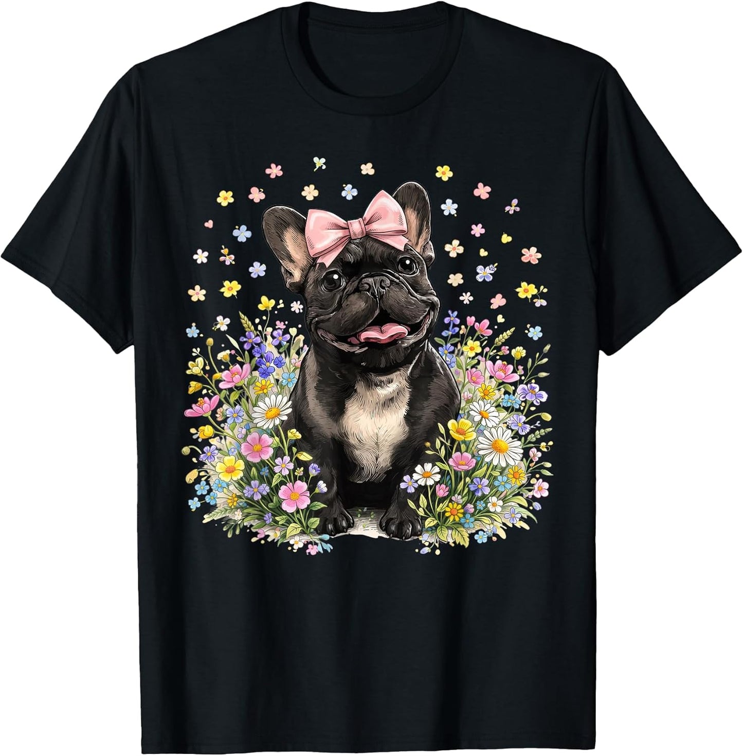 French Bulldog Mom Dog Lover Flower Frenchie Mama Women T-Shirt