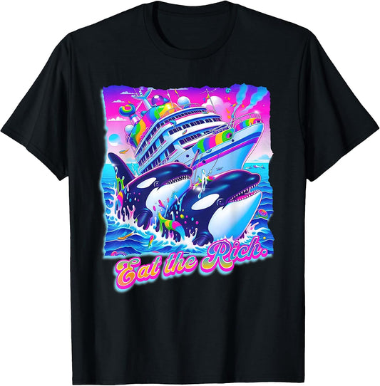 Eat the Rich Whale 90s Orca Funny Whale Yacht