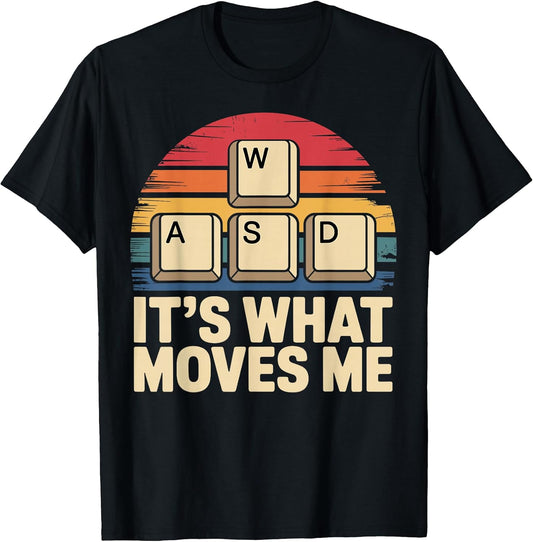 Retro WASD Gaming Keys Funny PC Gamer Design T-Shirt