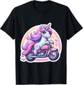 Cute Unicorn Riding Classic Motorcycle Merch