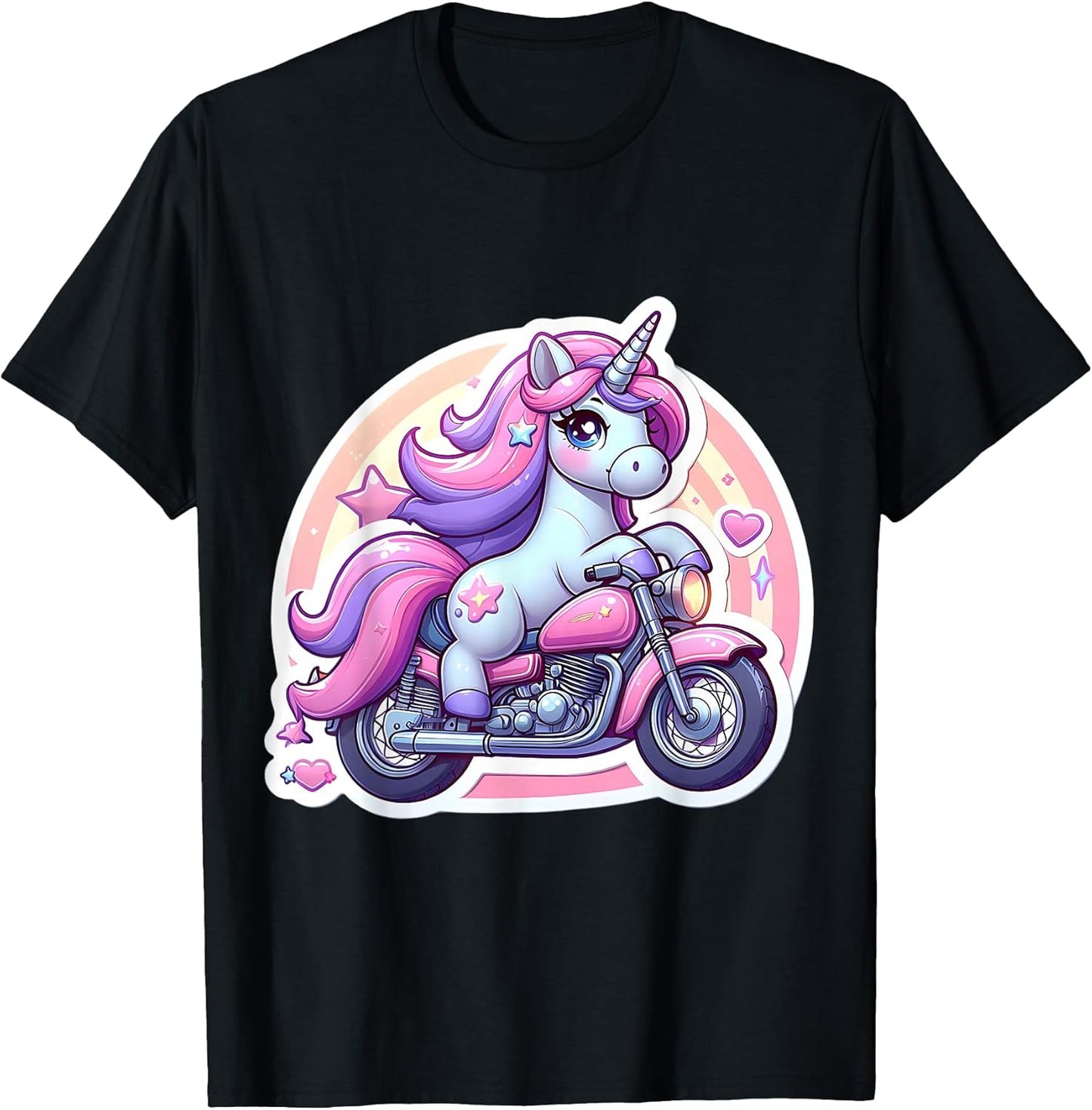 Cute Unicorn Riding Classic Motorcycle Merch
