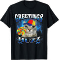 Greetings Huzz Funny Lollipop Cat Meme tee