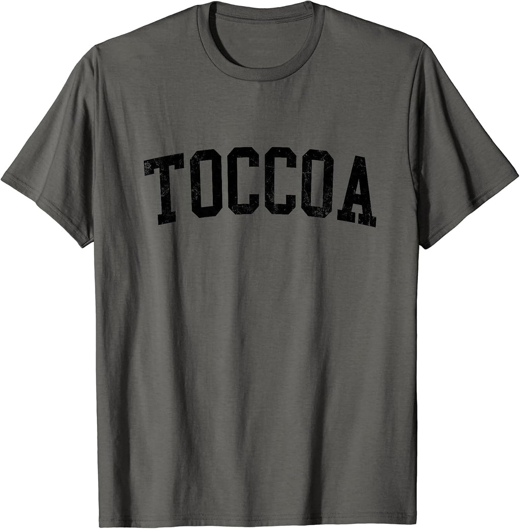 Vintage Toccoa GA Varsity Text Apparel