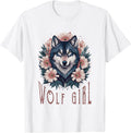 Cute Vintage Flowers Wolf Gifts For Women Girls
