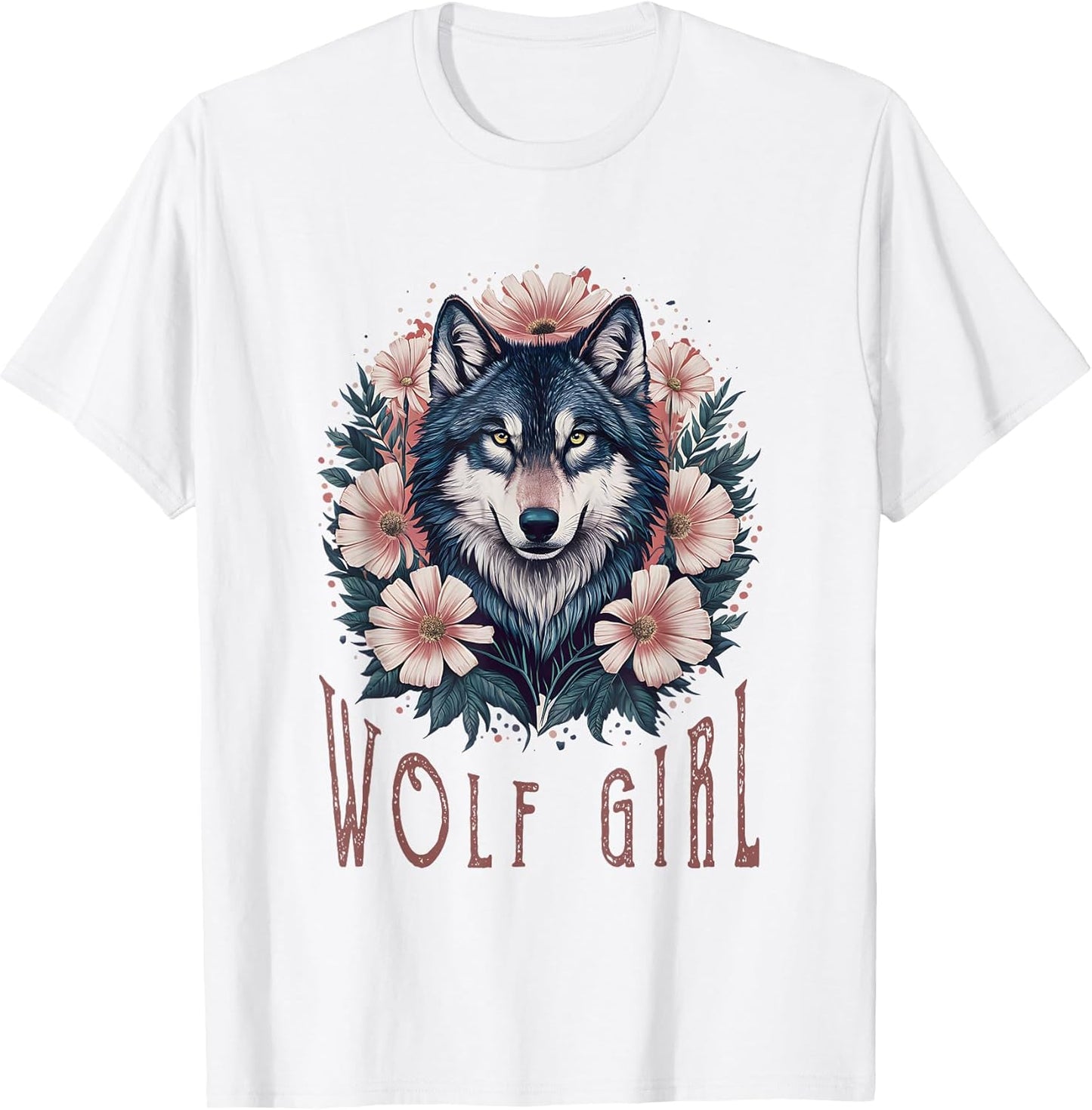 Cute Vintage Flowers Wolf Gifts For Women Girls