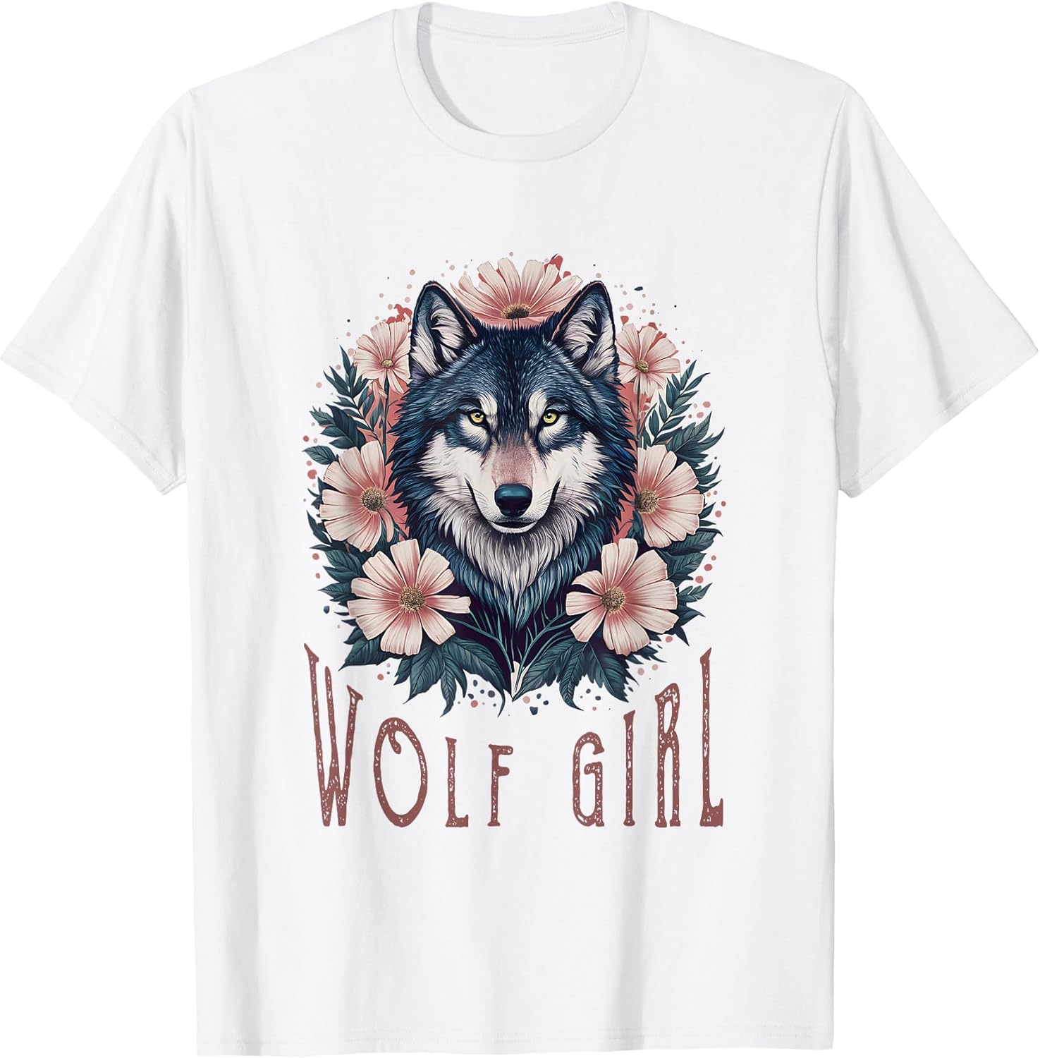 Cute Vintage Flowers Wolf Gifts For Women Girls