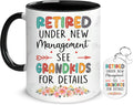 Hyturtle Funny Retirement Mug Gift For Grandma, Retired Under New Management See Grandkids For Details Coffee Mug 11oz, Retirement Gifts, Retired Gifts Mom Nana Women Grandma On Birthday Christmas