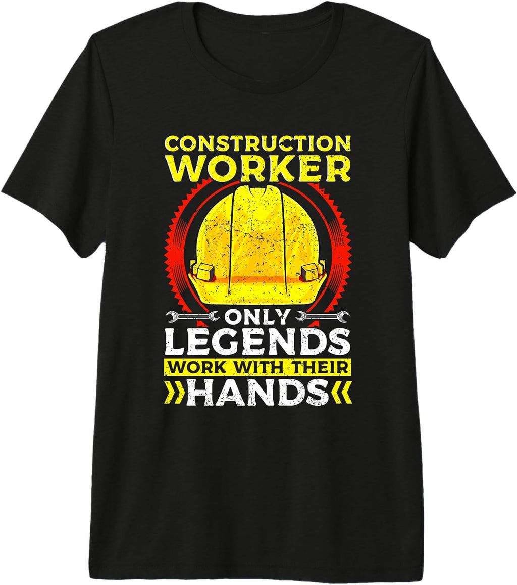 Construction Worker Design for Builder - Work with Hands Premium Tri-Blend T-Shirt