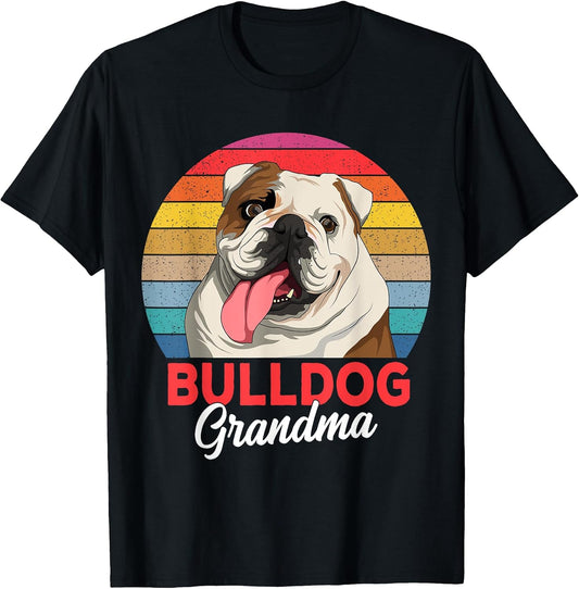 English Bulldog Grandma Dog Lover Funny Women T-Shirt