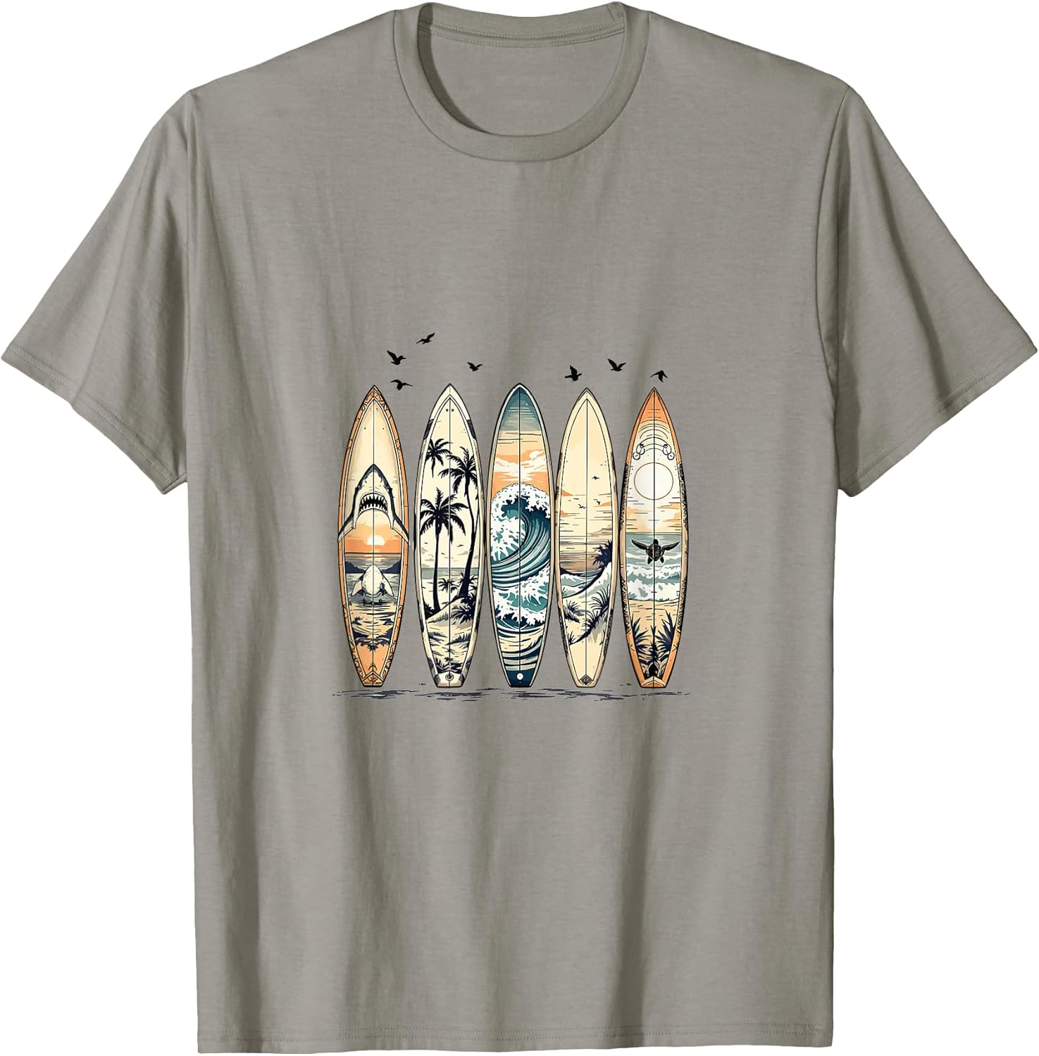 Surfboards Tropische Wellen Sonnenuntergang Palmen