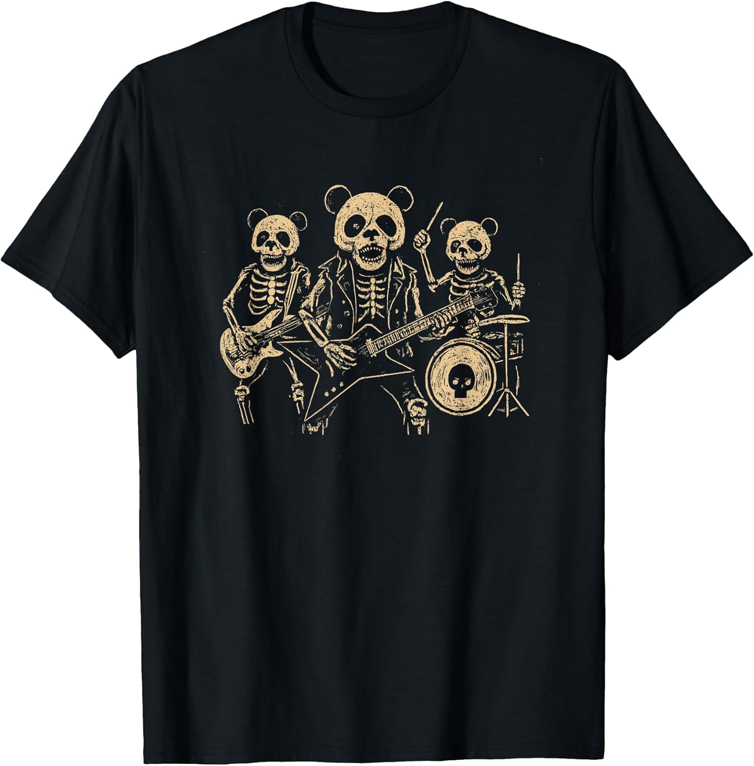 Skeleton Panda Rock Band Merch
