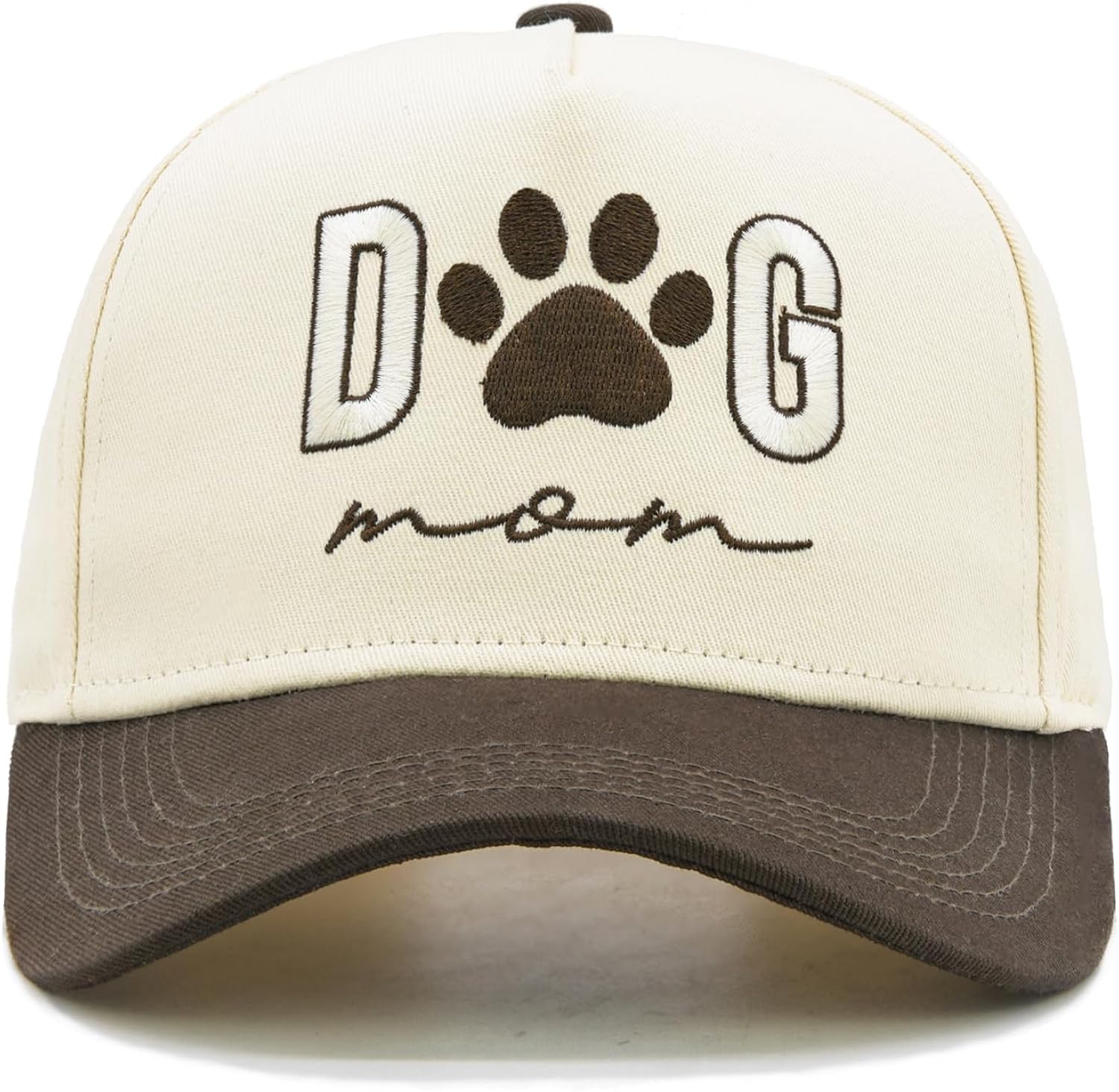 Two-Tone Dog Mom Hat, Adjustable Embroidered Dog Mama Baseball Cap, Mothers Day Birthday Gifts for Dog Lover Women
