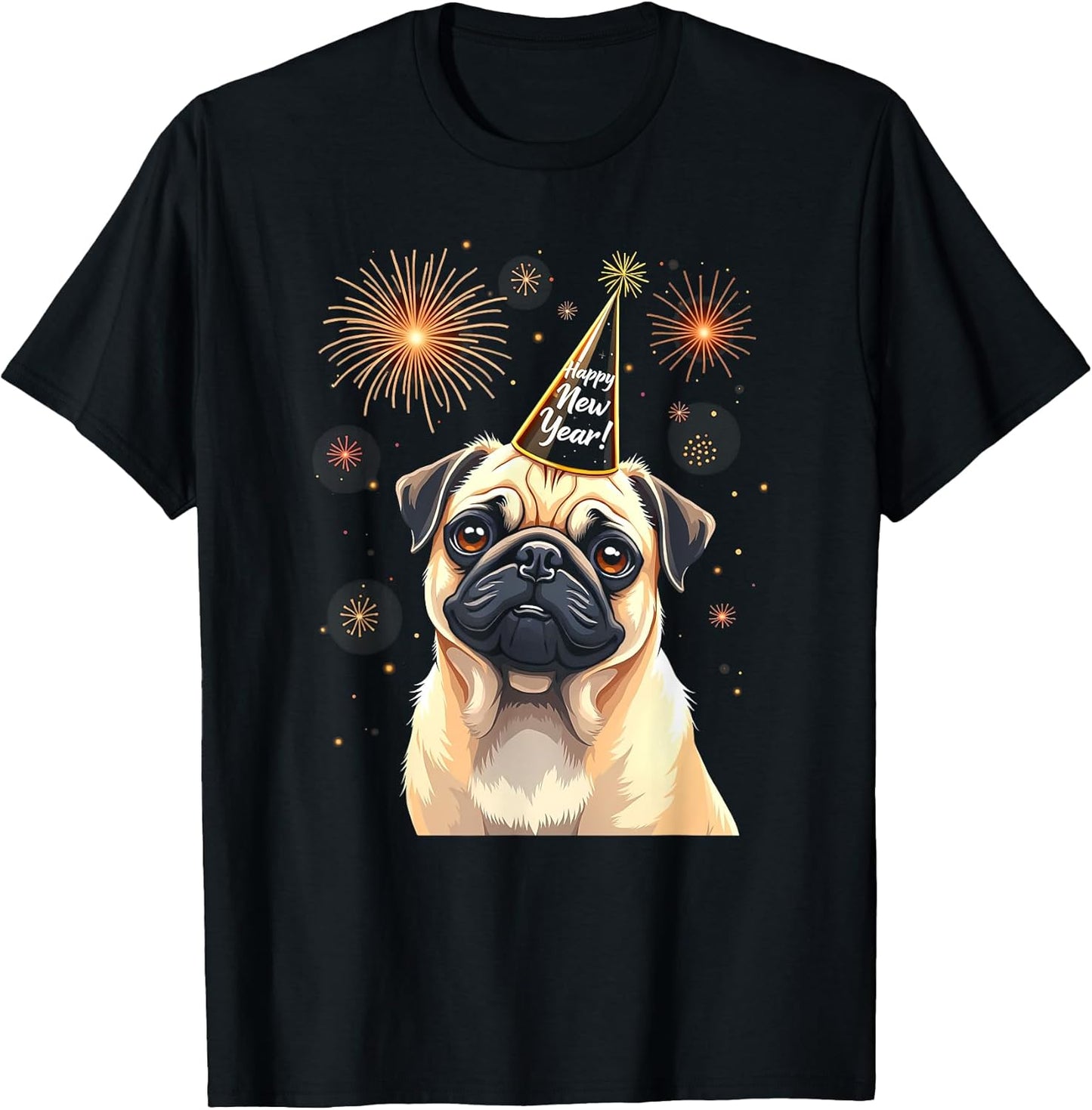 Funny Pug Dog New Year 2025 Outfit Store