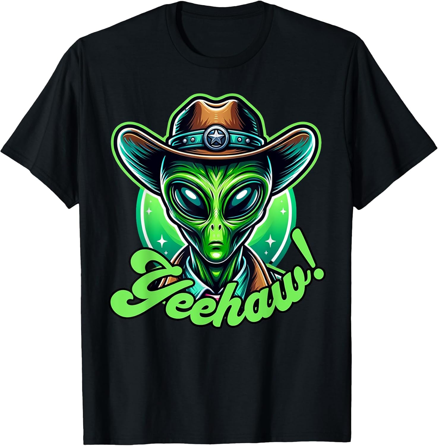 Funny Howdy Alien Cowboy Tee Western and Texas