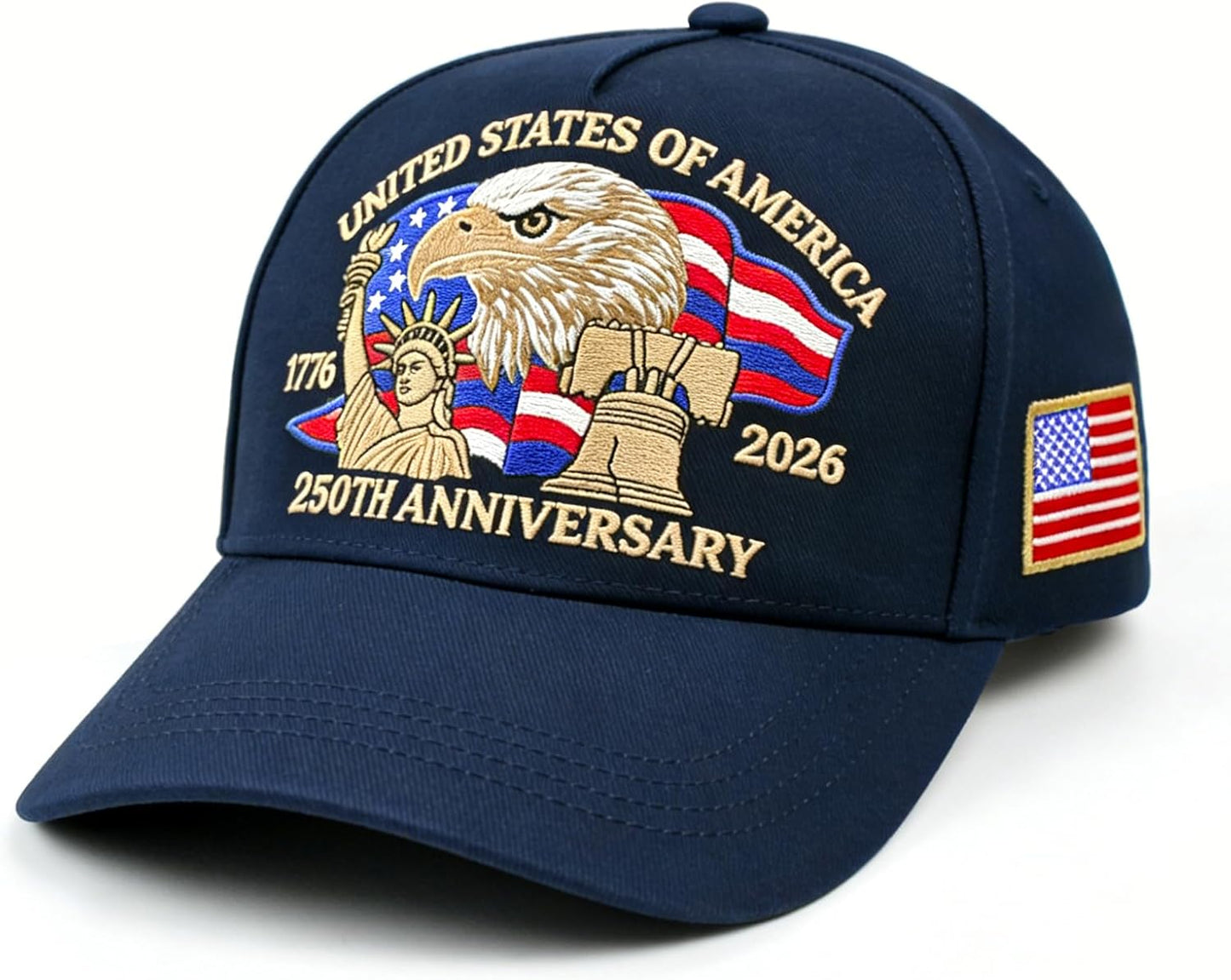 250 Anniversary USA Hat, Embroidered America 250th Anniversary Hat 1776-2026, Patriot Baseball Cap for Men Women