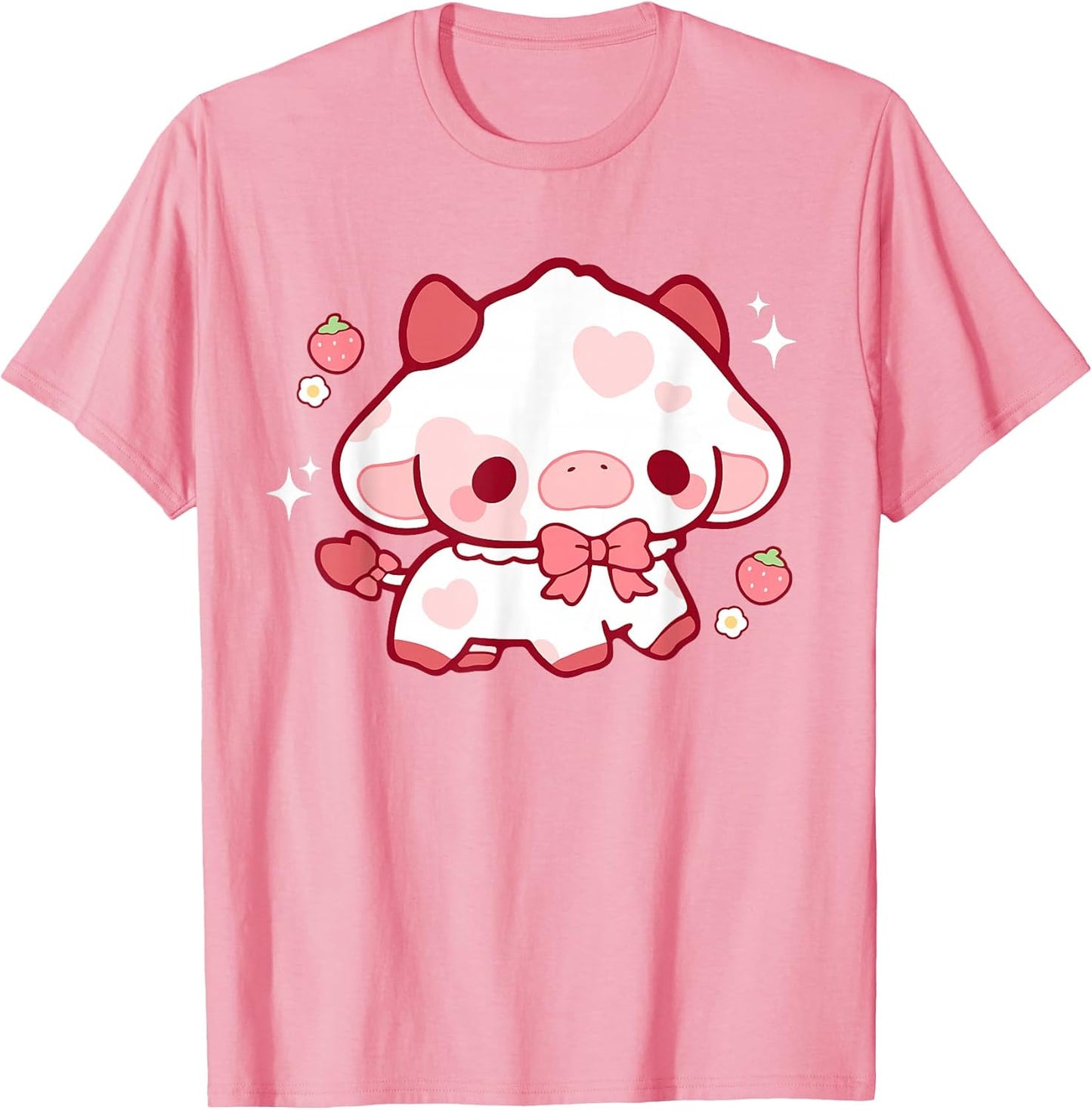 Kawaii Cow Cute Strawberry aesthetic Anime Girls